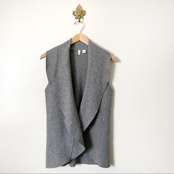 Anthropologie Moth gray Shawl Collar Vest - Picture 1 of 4